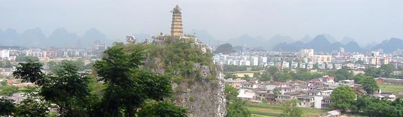 Guilin Panorama mit Pagode