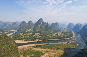 Der Li Fluss zwischen Guilin und Yangshuo, China