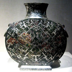 Silber- und Bronzeflasche aus der Zeit der Zhou-Dynastie
